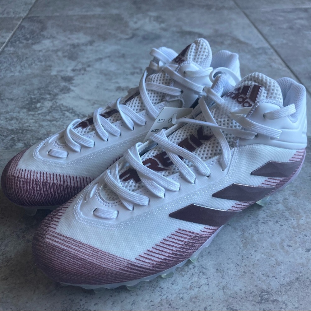 Adidas Freak 20 Carbon Mens Football Cleats Size 6.5 White Maroon EH3448 NFL NEW